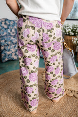 Blush Garden Tailored Pants - Lavender