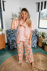 Blush Garden Tailored Pants - Pink