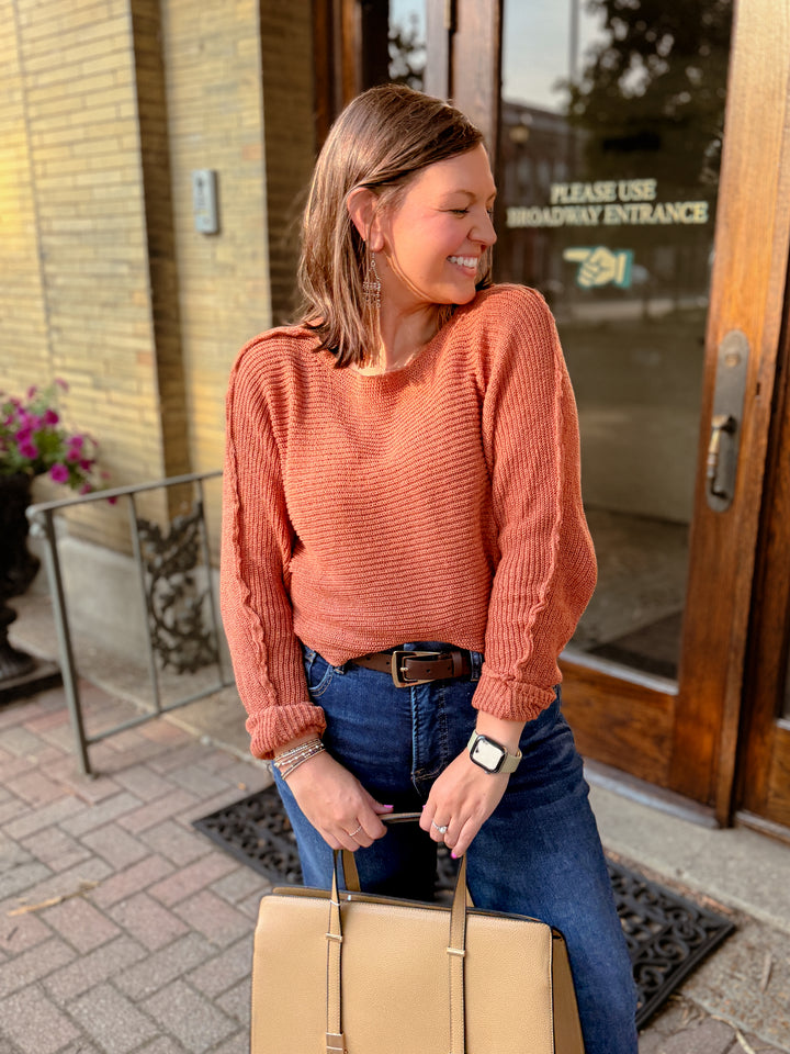 Boat Neck Off Shoulder Dolman Sleeve Sweater
