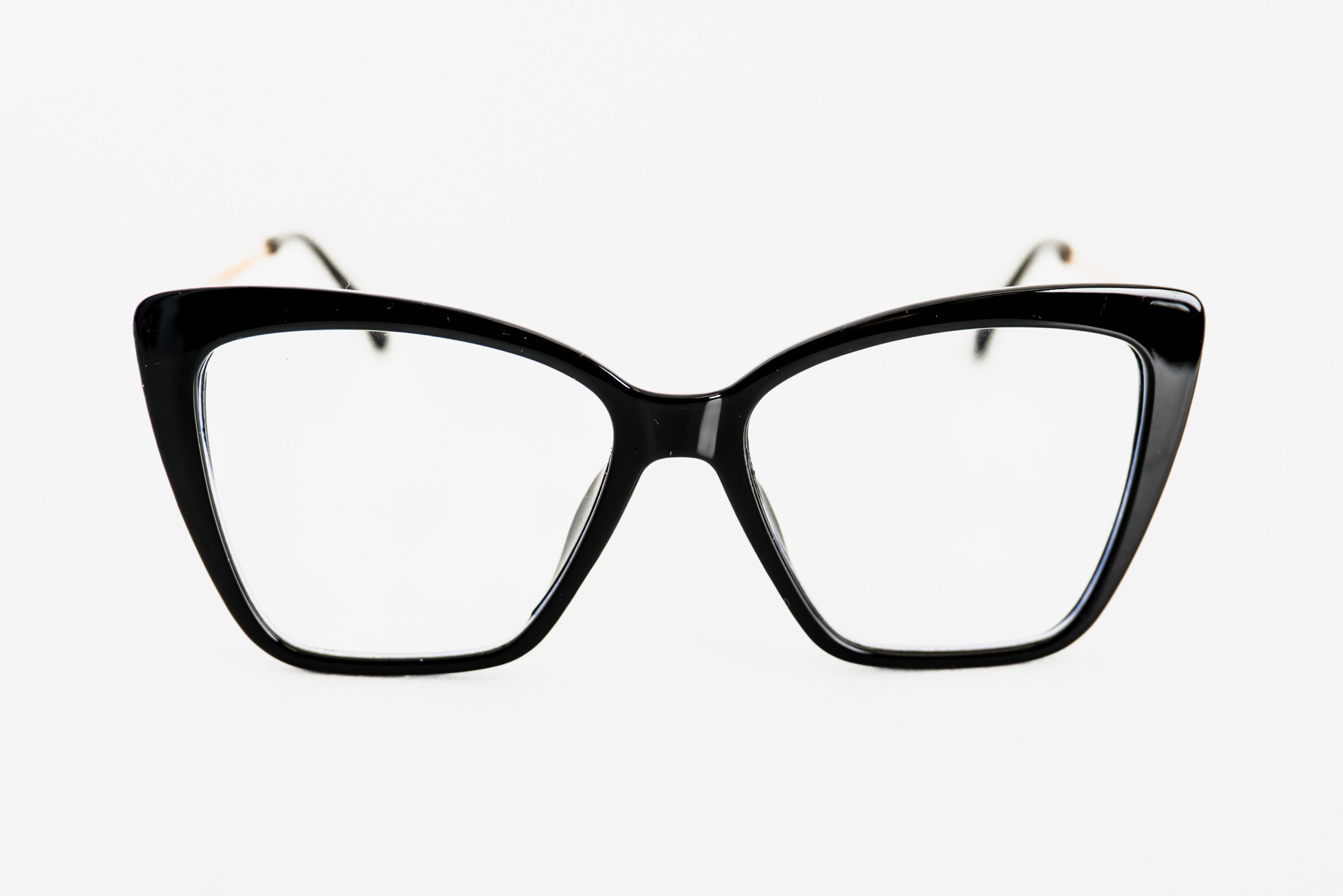 Bold Horizon Cat Eye Frames - Black
