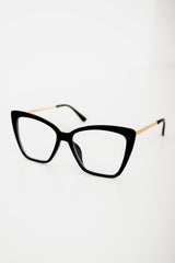 Bold Horizon Cat Eye Frames - Black