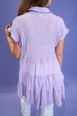 Breezy Charm Babydoll Top - Lavender