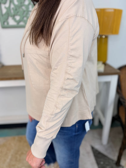 Relaxed Pocket Hoodie Pullover Top