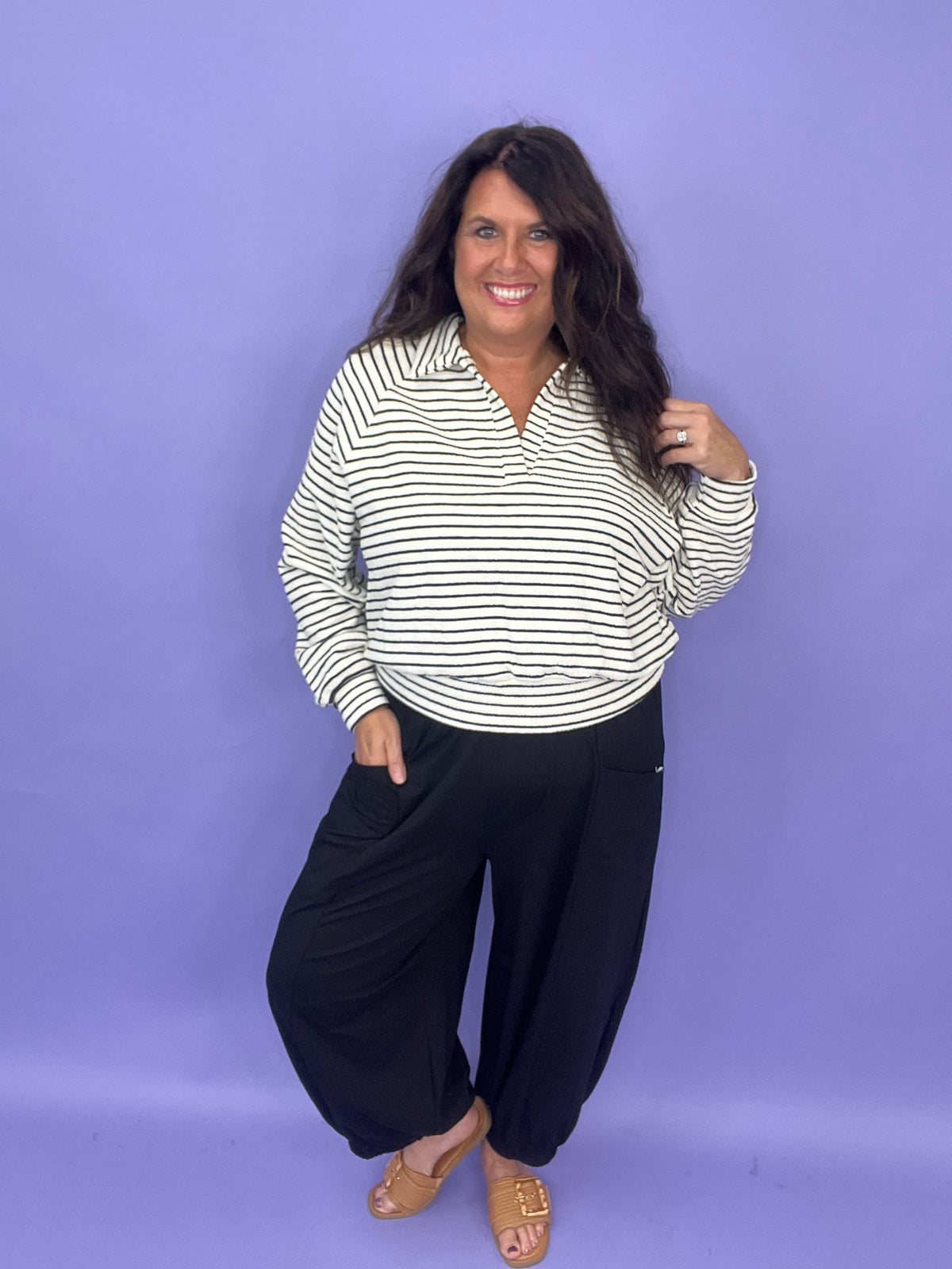 Sunday Stroll Striped Pullover