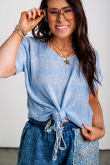 Daily Drift Knit Top - Denim Blue