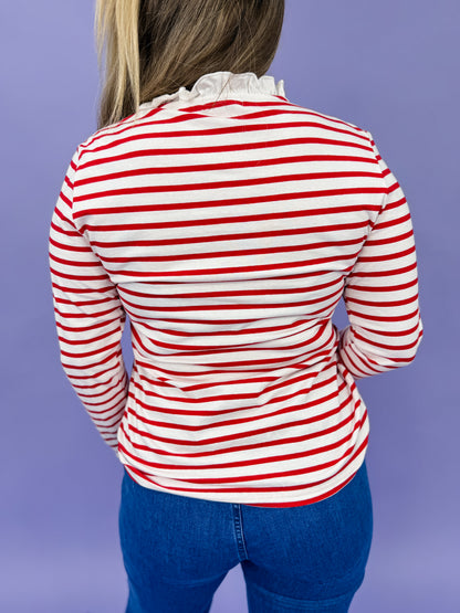 Crimson Memory Stripe Top