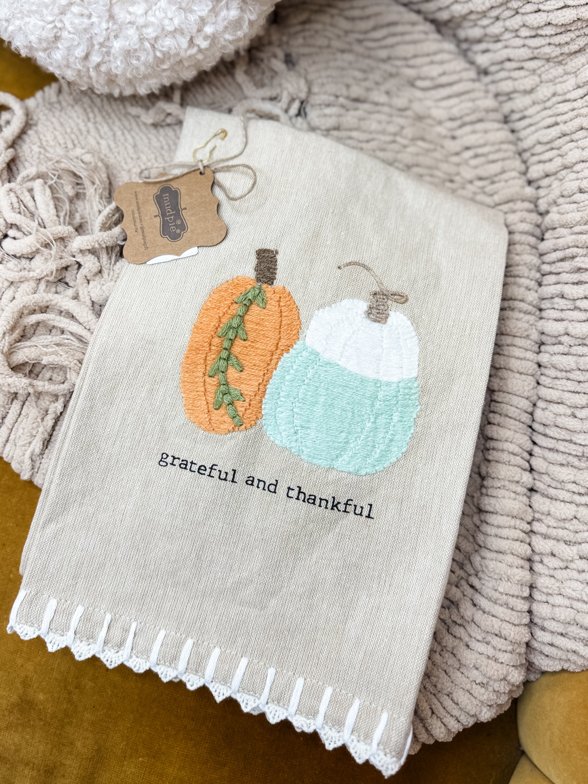 Mud Pie Triple Pumpkin Towel