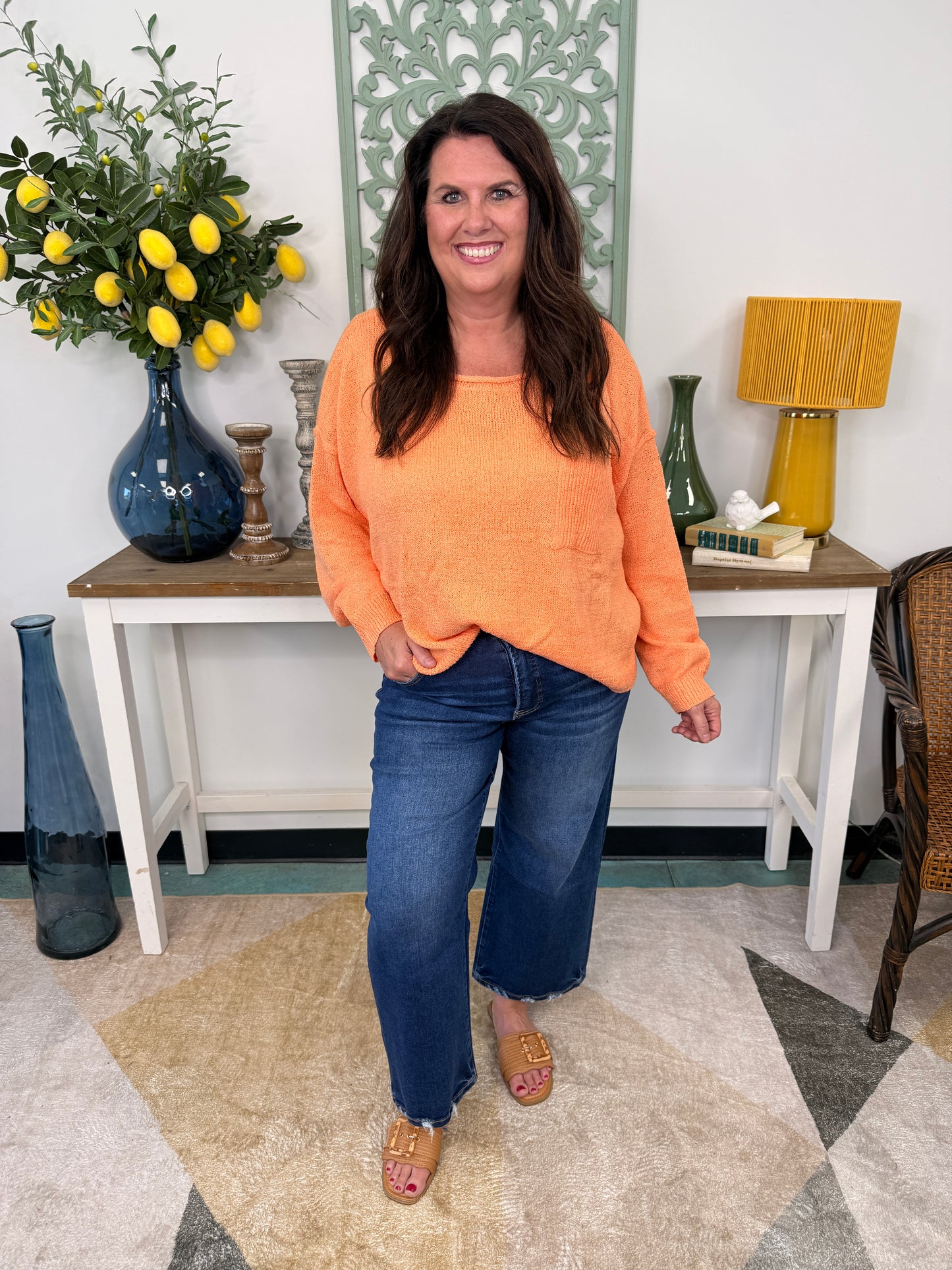 Drop Shoulder Loose Fit Sweater
