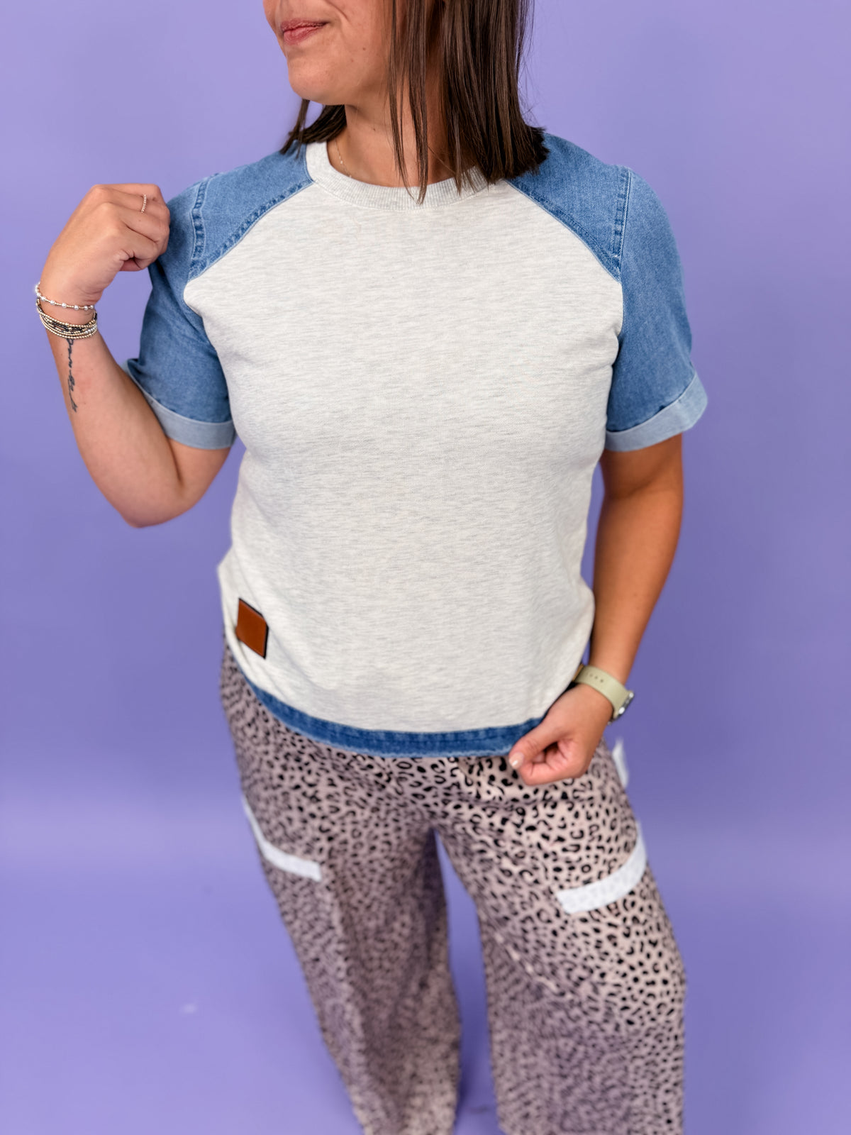Denim Days Color Block Tee