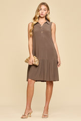 Easy Breeze Collared Dress - Mocha Final Sale