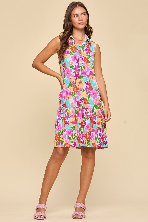 Tropical Pop Tiered Dress - EOS Final Sale