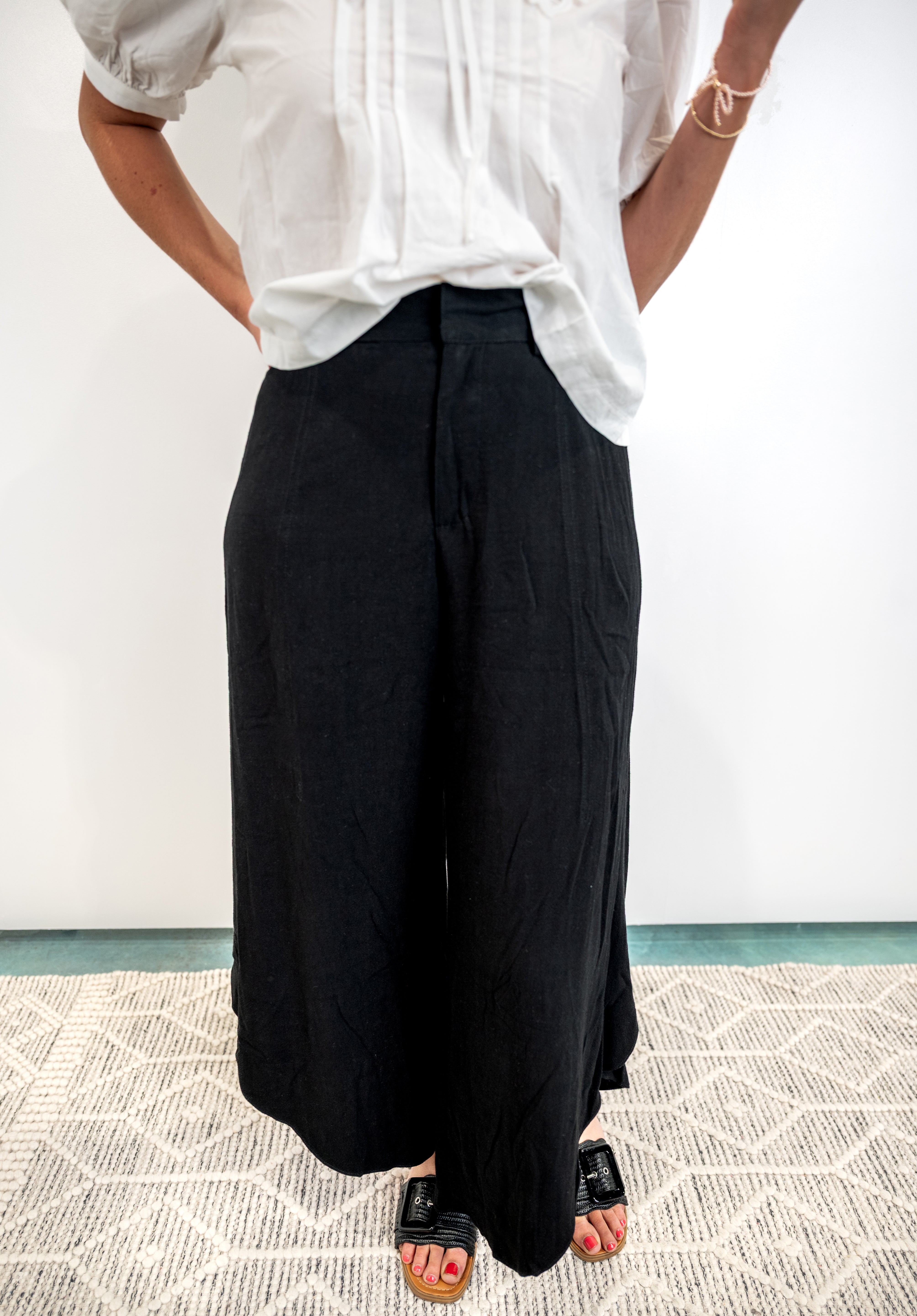 Cascade Cut Flow Pants - Black FINAL SALE
