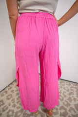 Cascade Cut Flow Pants - Peony