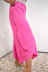Cascade Cut Flow Pants - Peony
