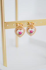 Ceramic Porcelain Bow Drop Earrings