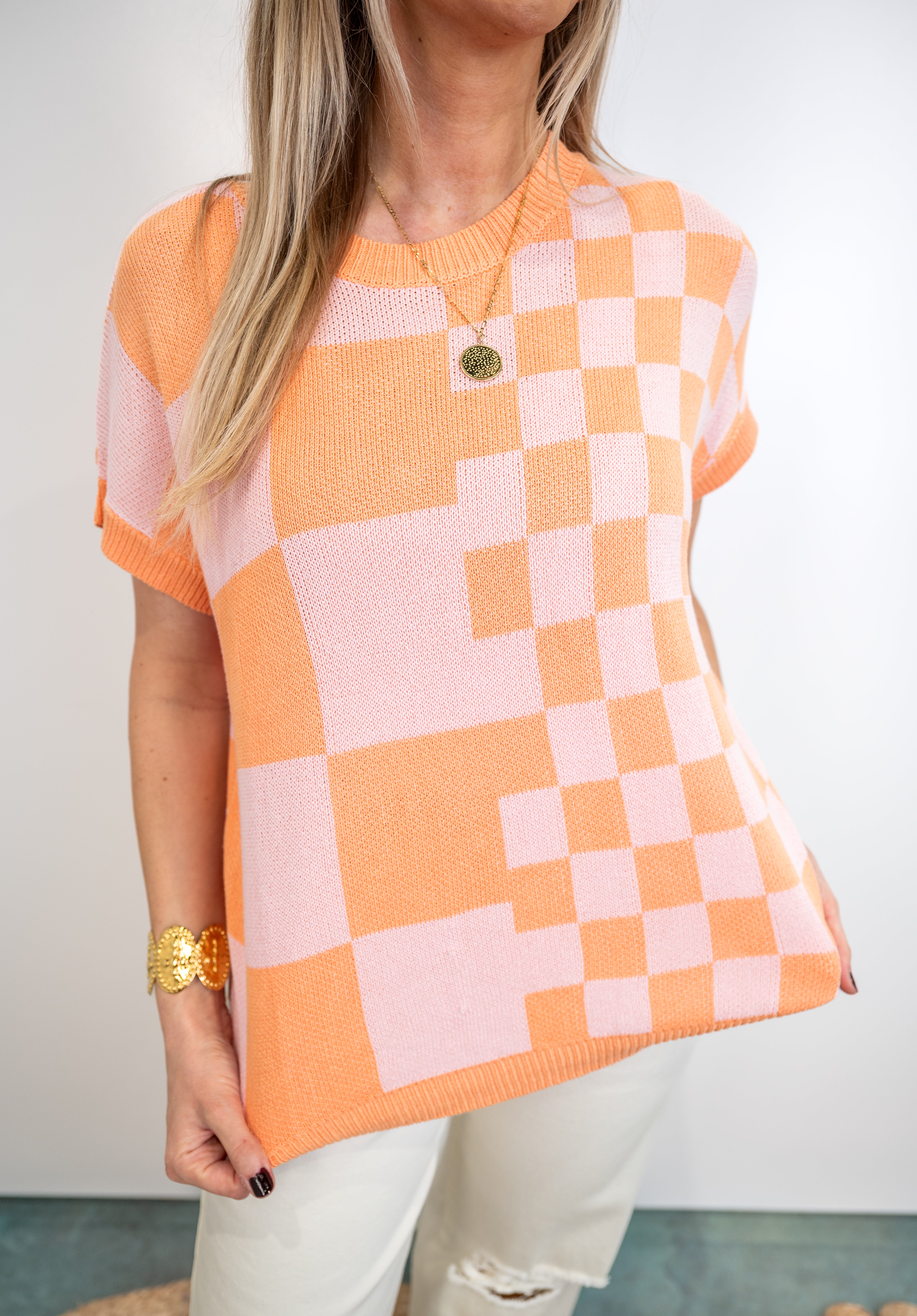 Checkflow Sweater Top