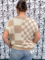 Checkflow Sweater Top - Taupe