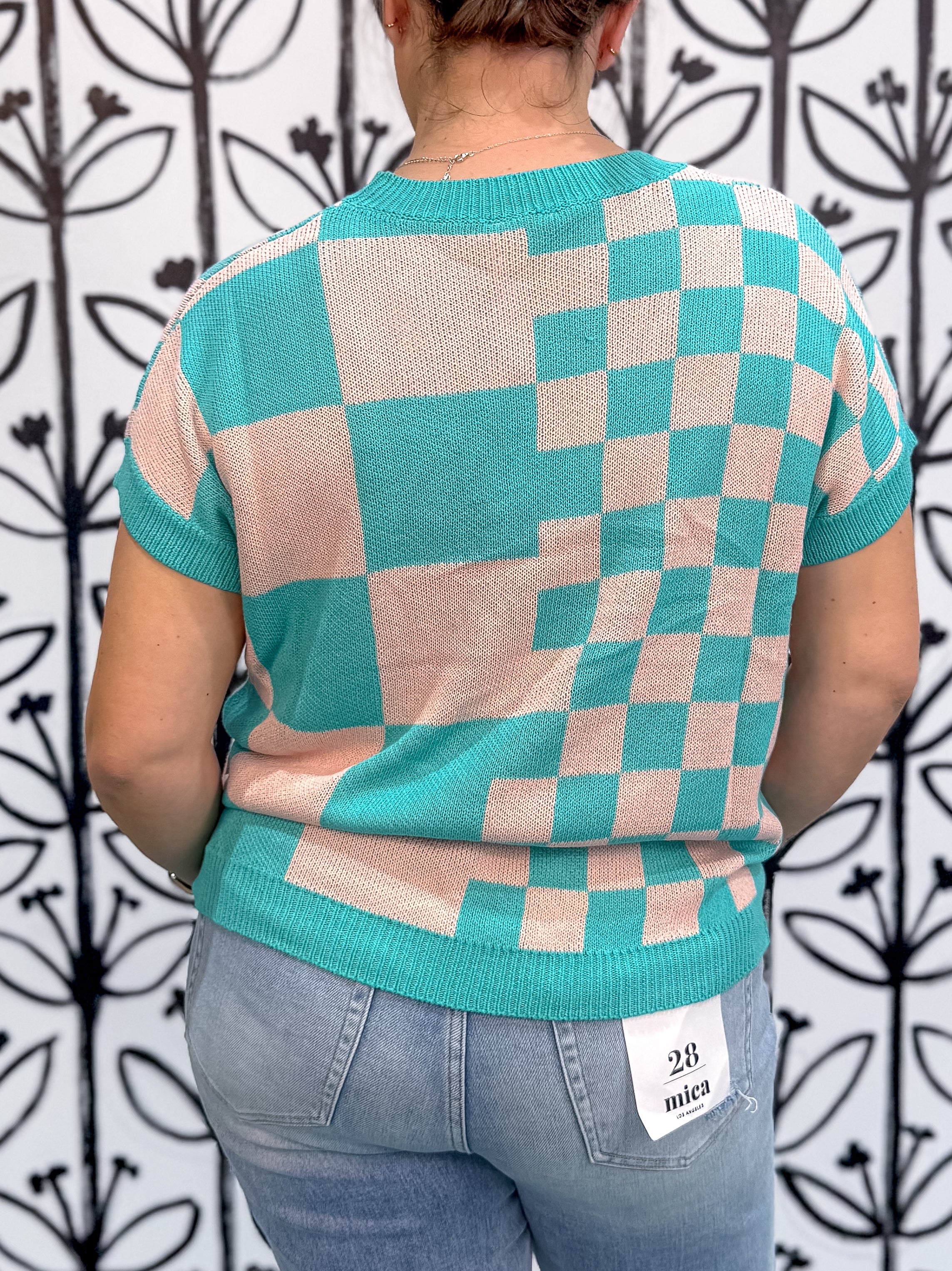 Checkflow Sweater Top - Teal