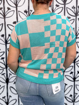 Checkflow Sweater Top - Teal