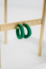 Chic Geometry Earrings - Dark Green