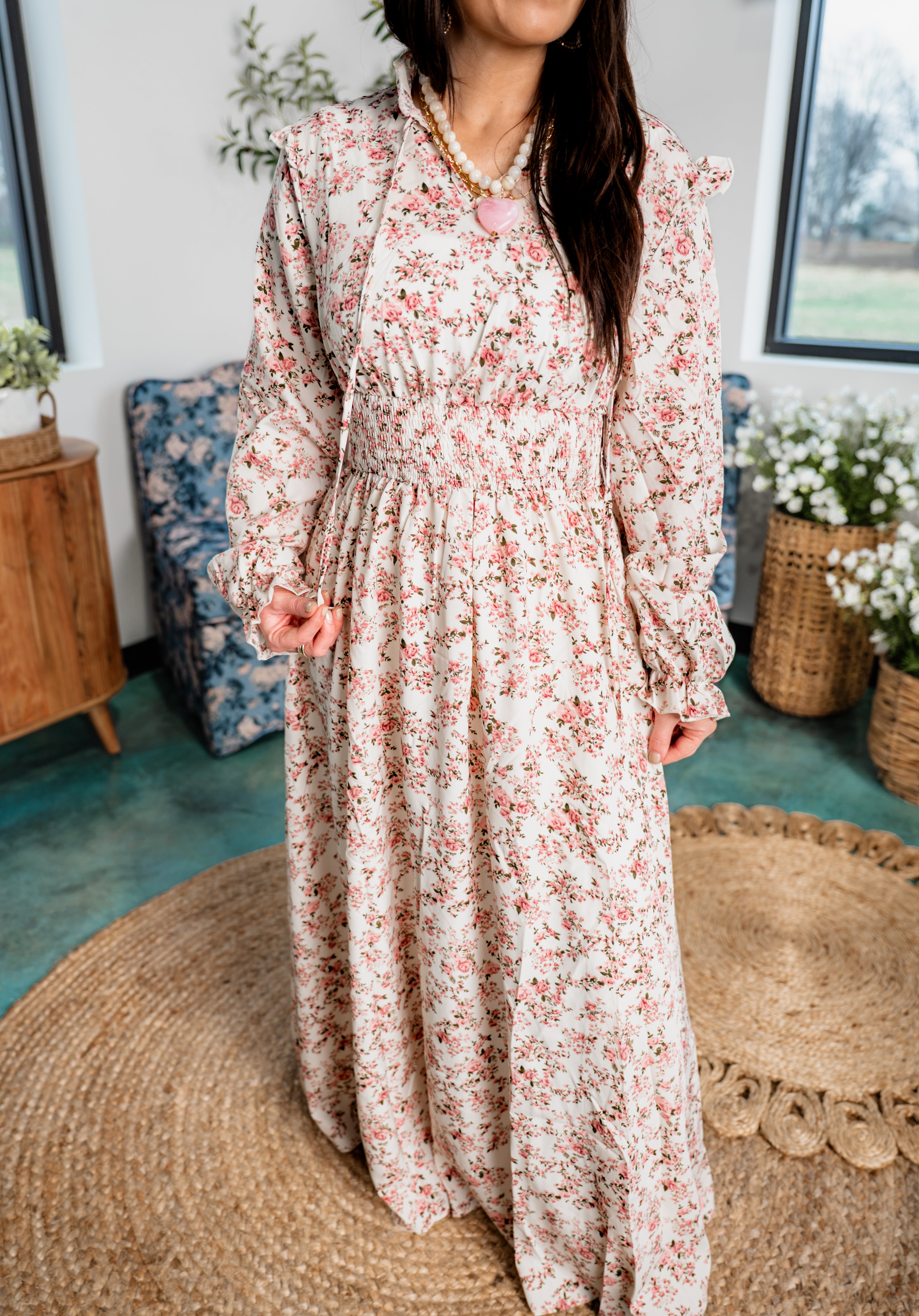 Chic Waist Cinched Dress - Pink
