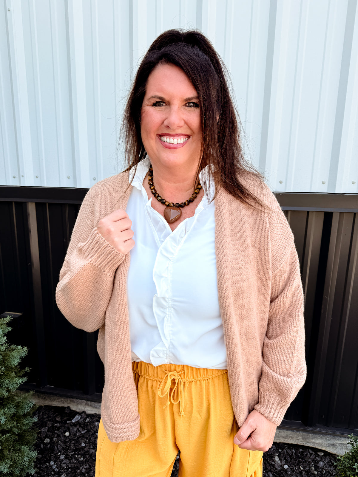 Chunky Knit Lantern Sleeve Cardigan
