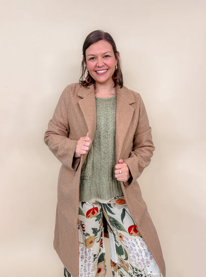 Classic Single Breasted Long Coat - Final Sale
