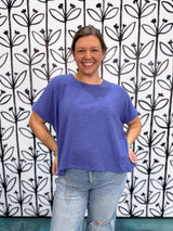 Classic Slub Box Tee - Blue DOORBUSTER