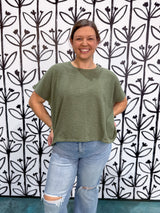 Classic Slub Box Tee - Olive DOORBUSTER
