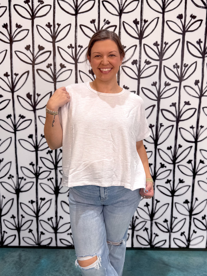 Classic Slub Box Tee - White - Final Sale
