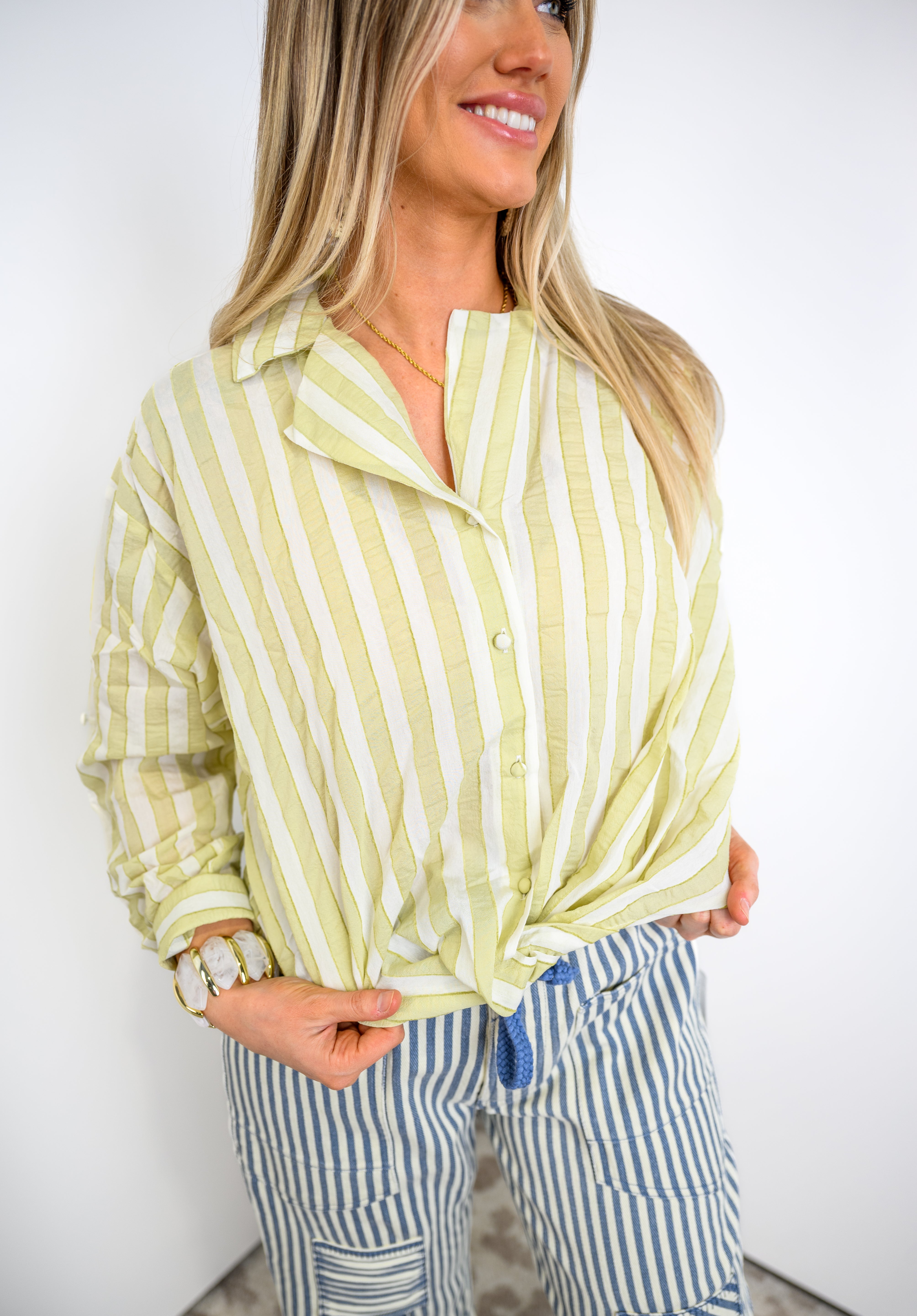 Clean Stripe Button Down