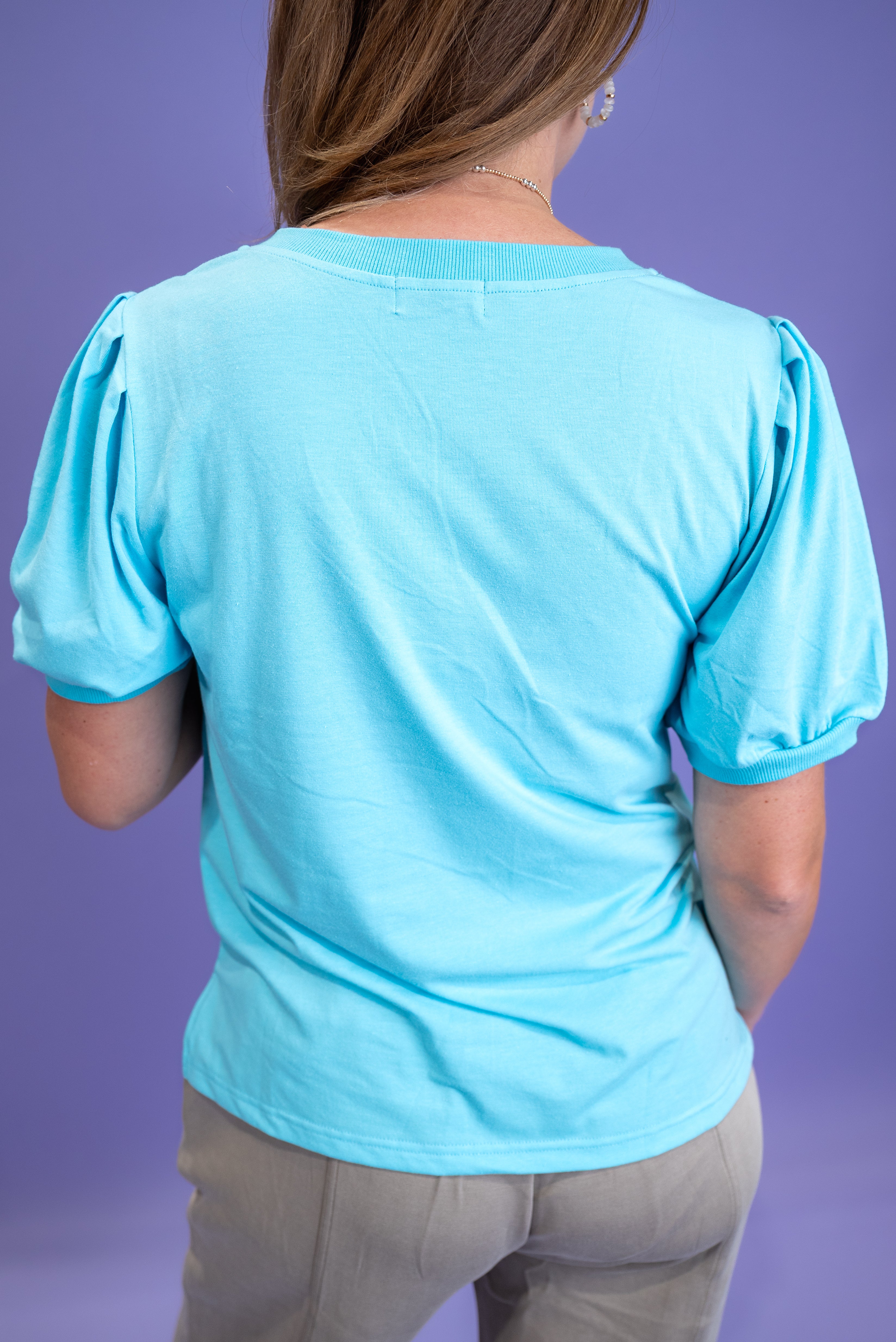 Clear Sky Puff Top - Blue