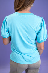 Clear Sky Puff Top - Blue