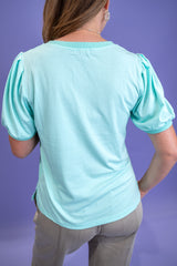 Clear Sky Puff Top - Green
