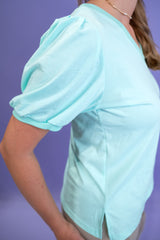 Clear Sky Puff Top - Green