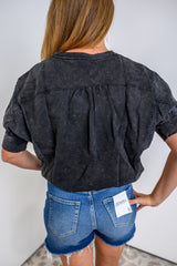 Cloud Wash Mixed Top - Ash