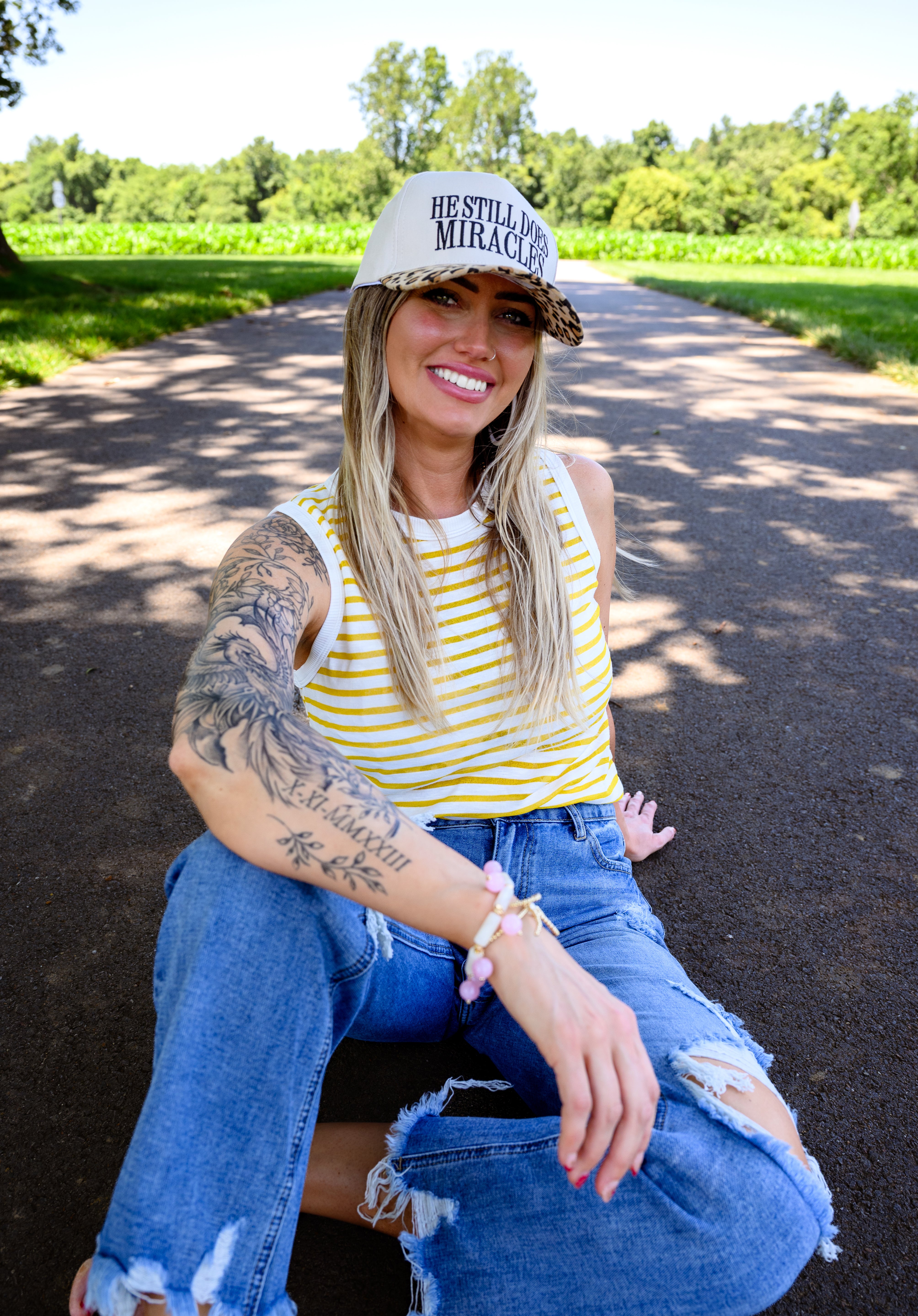 Contrast Trim Stripe Sweater Tank