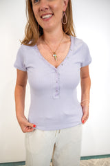 Core Style Henley Top - Lavender