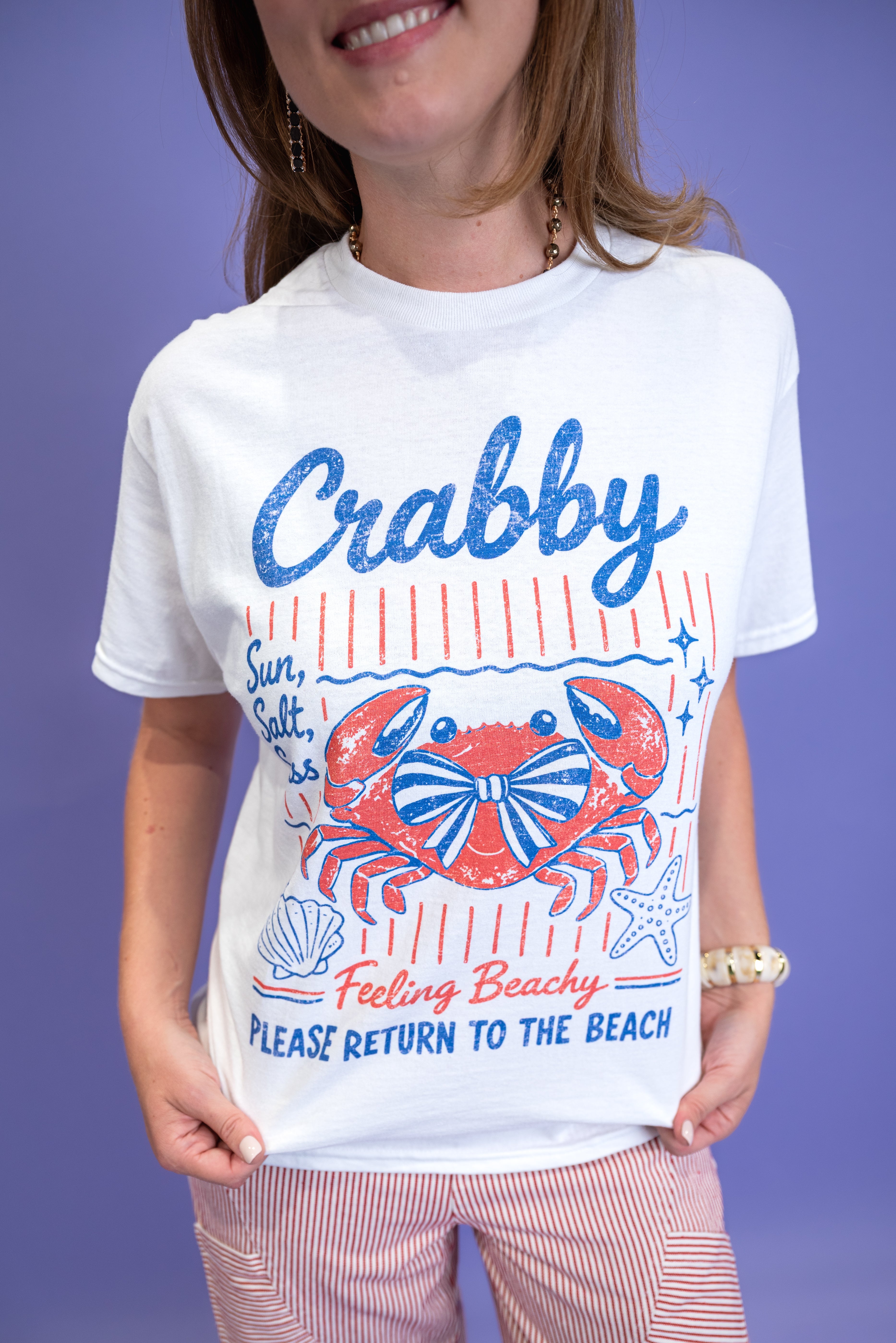 Crabby Feeling Beachy Oversized Graphic Top