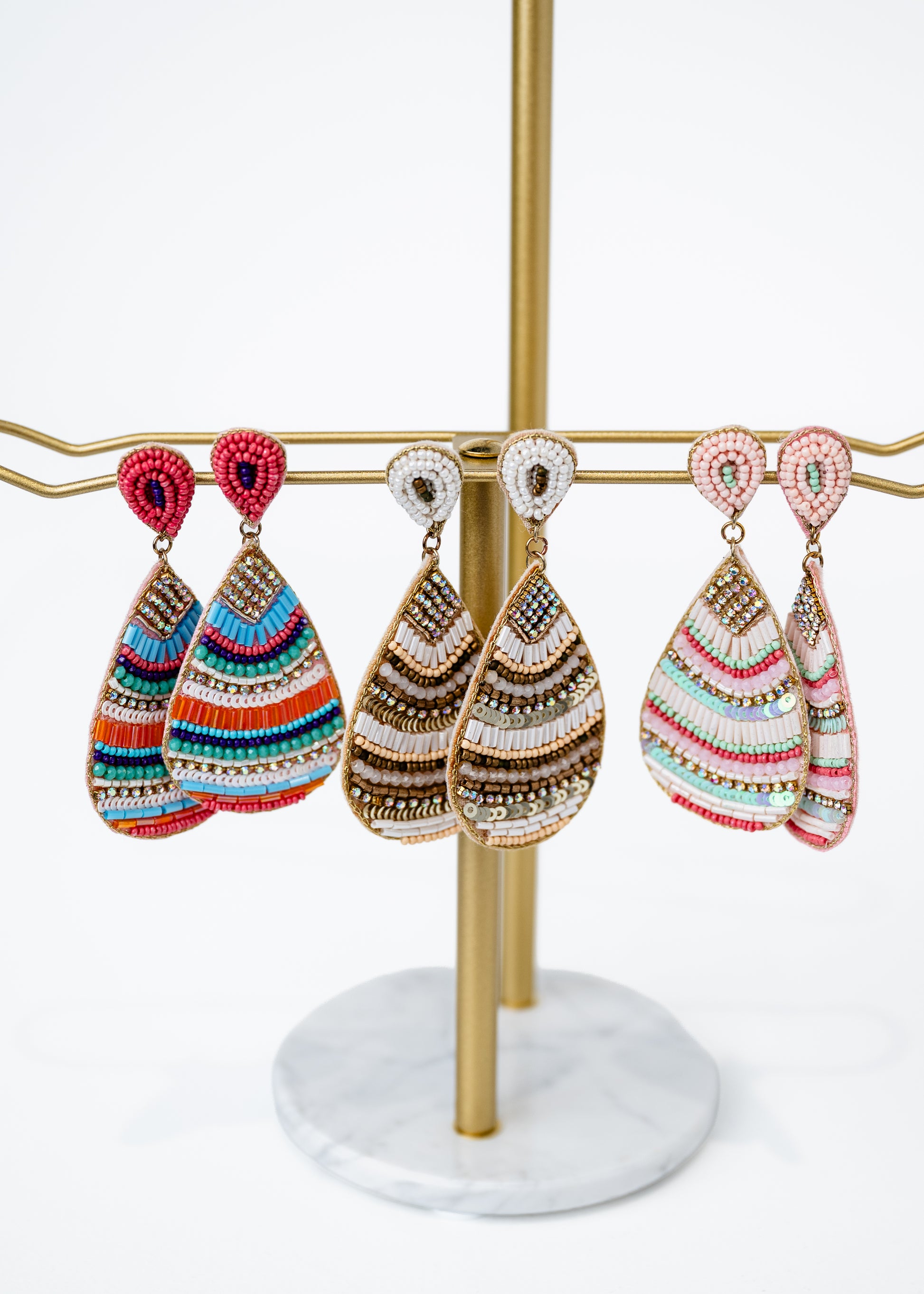 Crystal Multi Seed Bead Earrings