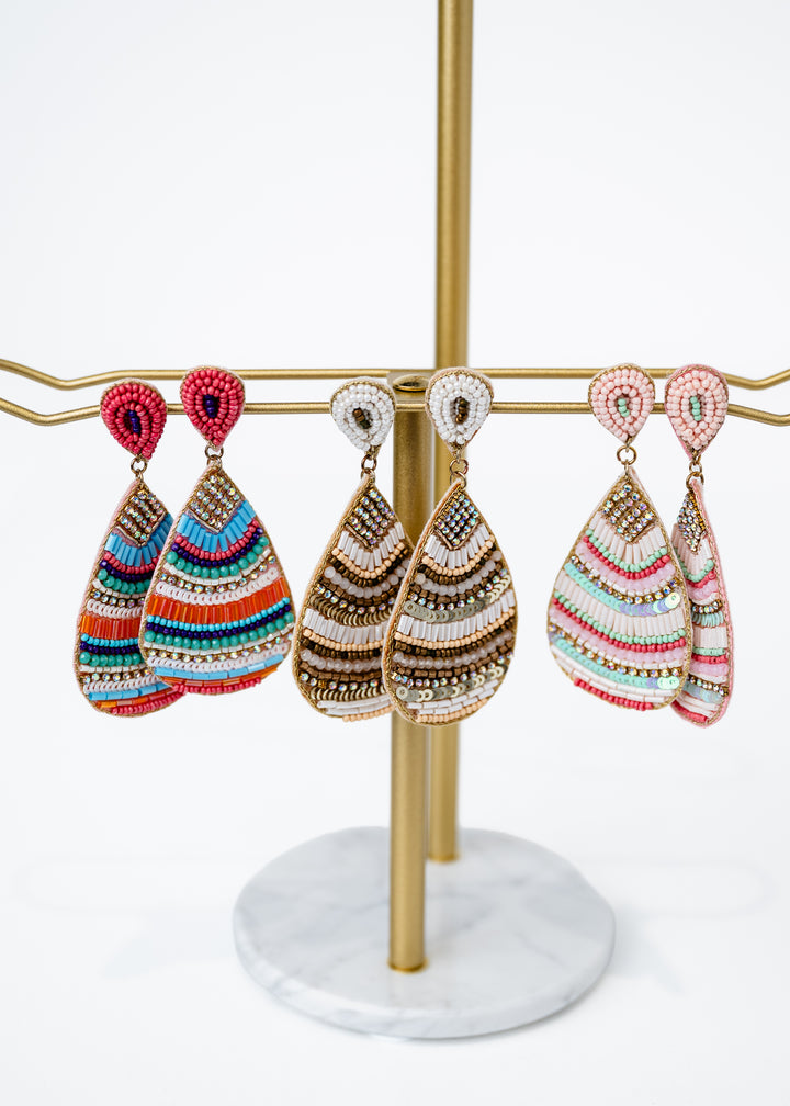 Crystal Multi Seed Bead Earrings