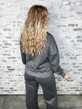 Luxe Lounge V-Neck Set - Grey