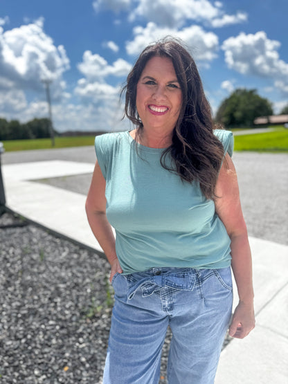 In A Daze Top - Sage FINAL SALE