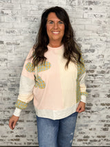 Whimsy Blooms Plaid Knit Top