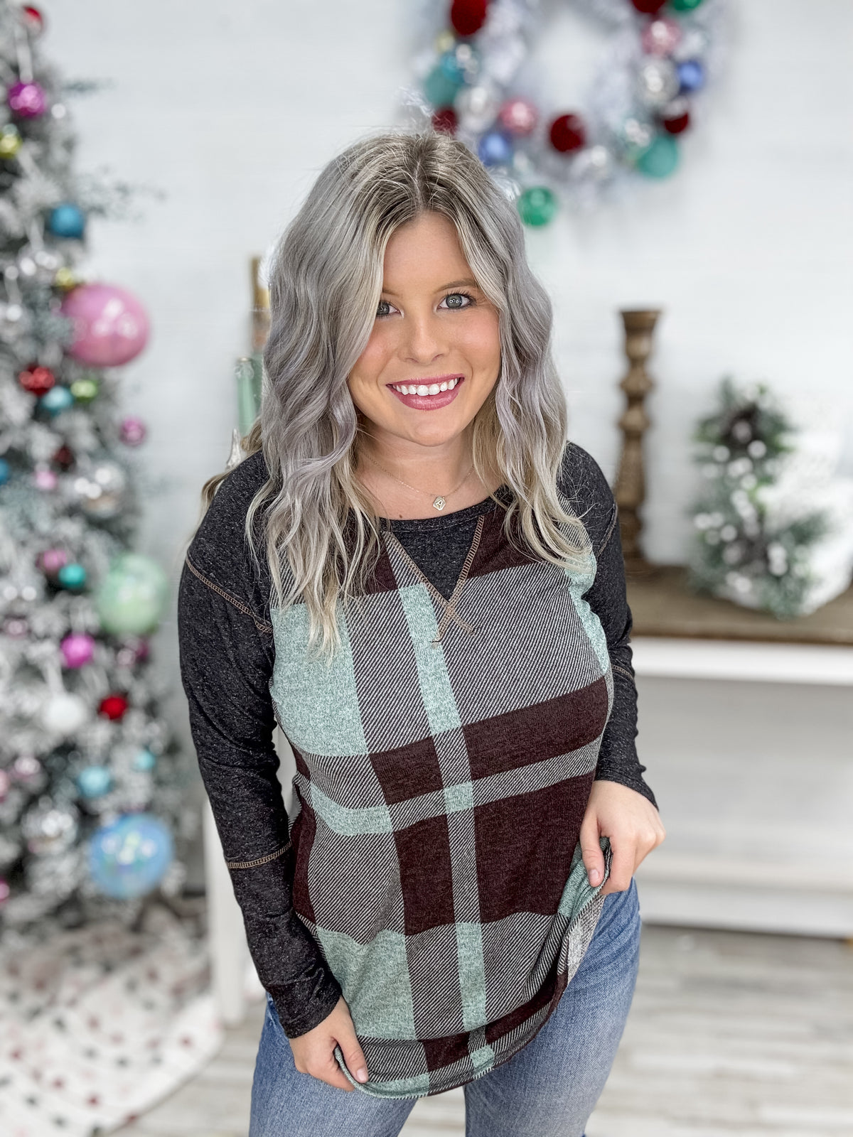 Plaid Perspective Top - EOS Final Sale