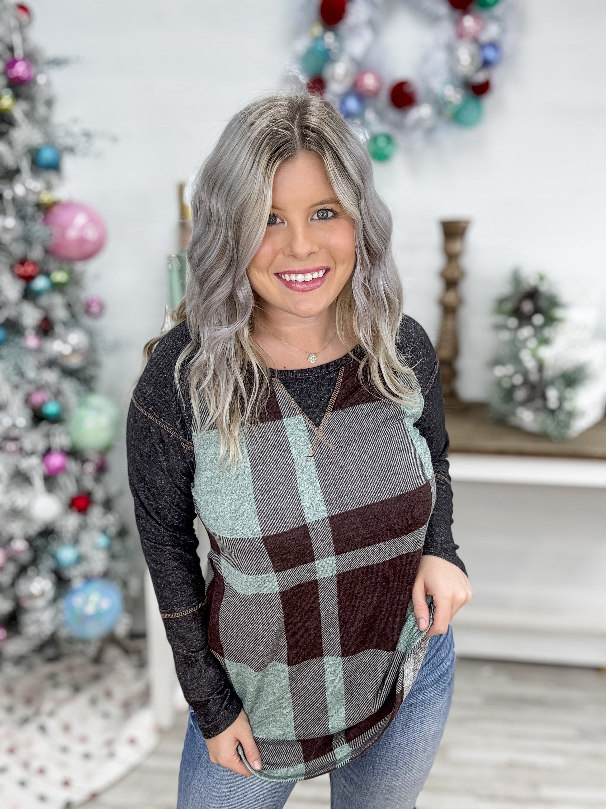 Plaid Perspective Top - EOS Final Sale