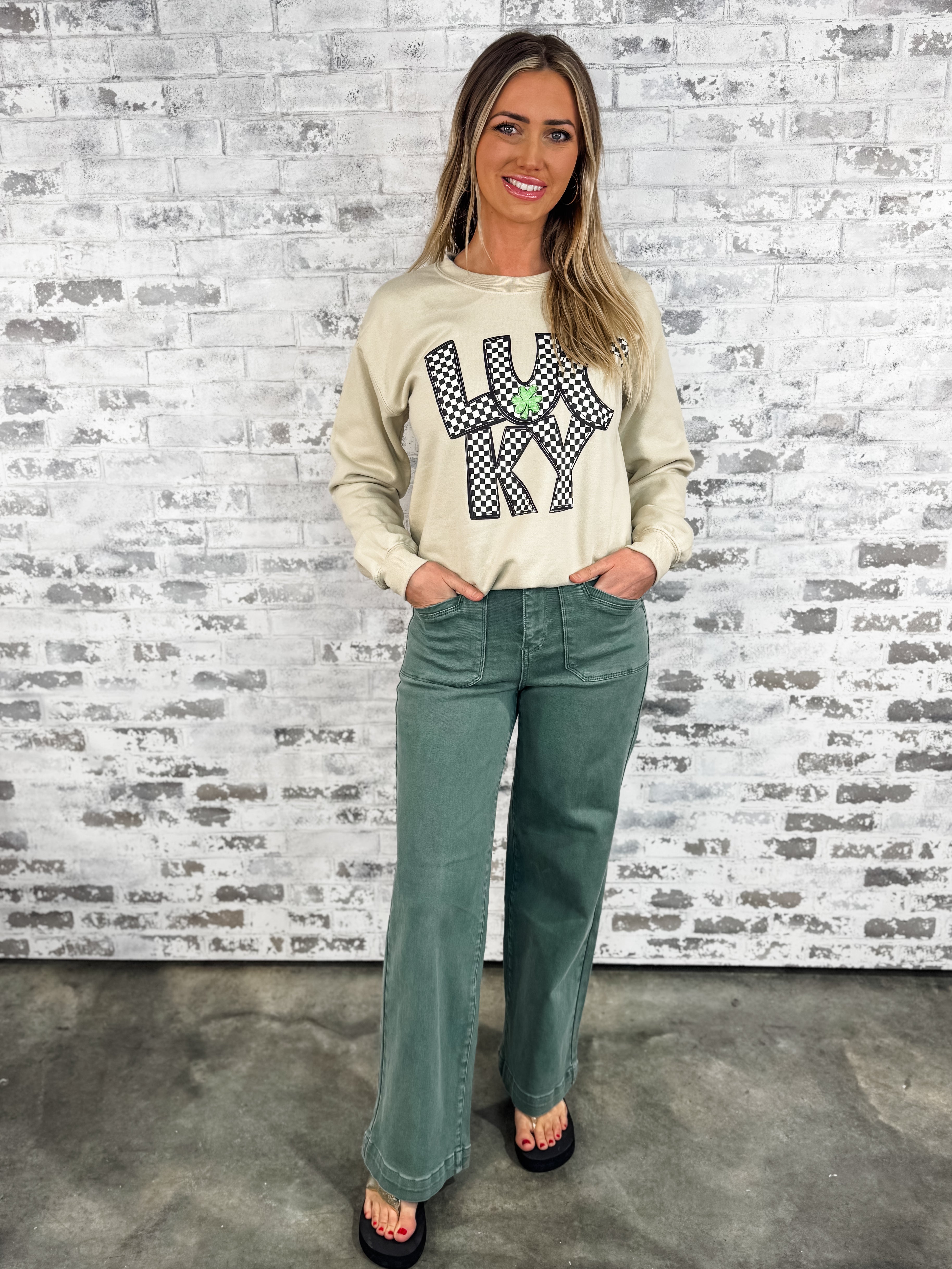 Lucky Checkered Sweatshirt