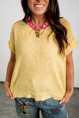Daily Drift Knit Top - Lemon