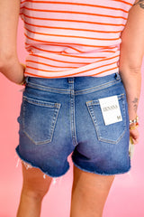 Daisy Distress Shorts - Dark