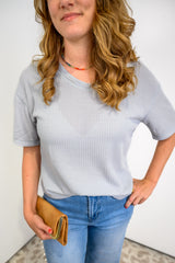 Daylight Glow Waffle Top - Light Grey
